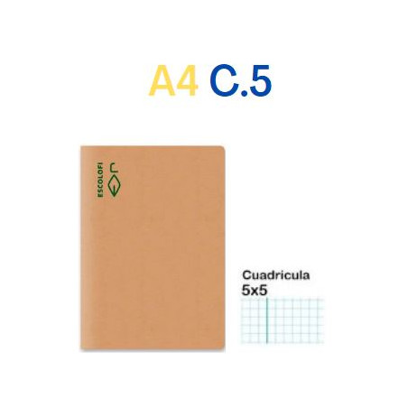 CUAD. GRAPAT RECICLAT A4 C.5 (50f) 80gr ECO