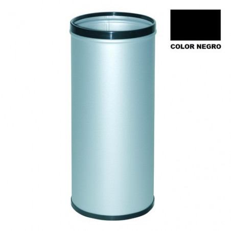 Paragüero metálico con aros superior e inferior en pvc negro