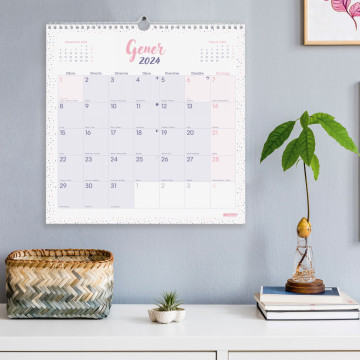 CALENDARI PARED ESP. M/V 300x300 APU. CAT FIN. CHIC PASTEL 2022