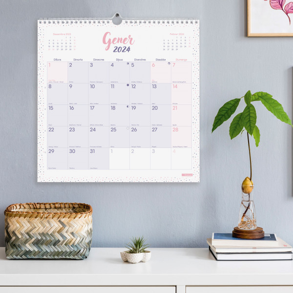 CALENDARI PARED ESP. M/V 300x300 APU. CAT FIN. CHIC PASTEL 2022