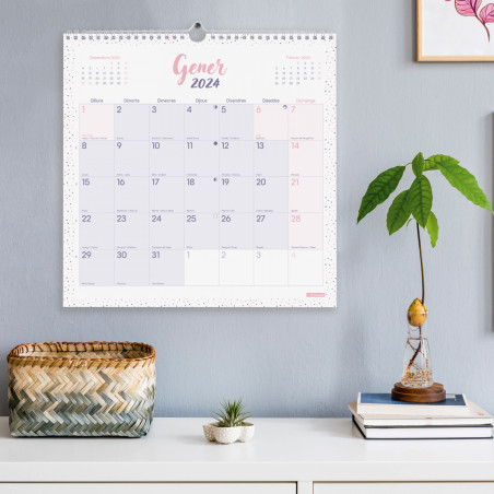 CALENDARI PARED ESP. M/V 300x300 APU. CAT FIN. CHIC PASTEL 2022