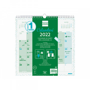 CALENDARI PARED ESP. M/V 300x300 APU. CAT FIN. CHIC PASTEL 2022