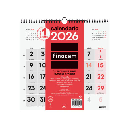 CALENDARI PARED ESP. M/V 300x300 SP FINOCAM 2022
