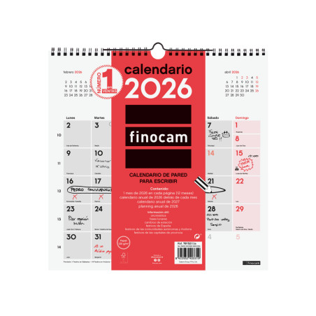 CALENDARI PARED ESP. M/V 300x300 APU. SP FINOCAM 2022