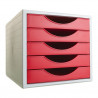 MODUL  5 CALAIXOS ARC4005 GRIS / VERMELL