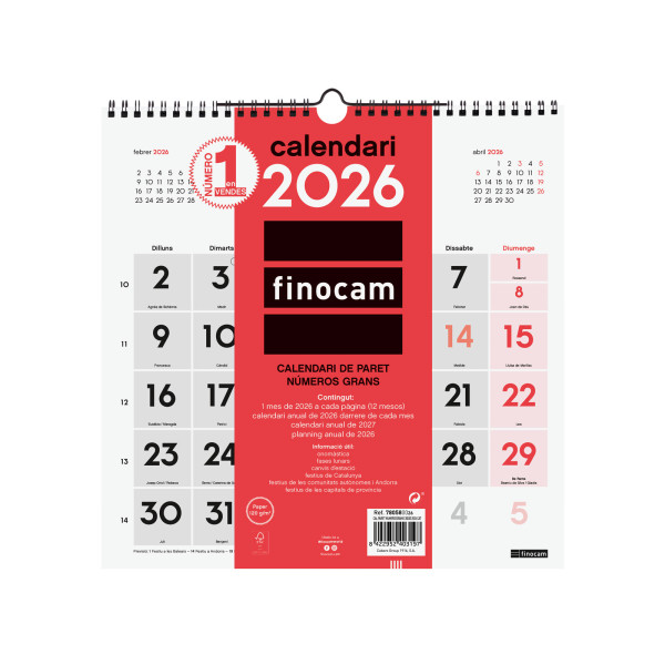 CALENDARI PARED ESP. M/V 300x300 CAT FINOCAM 2022