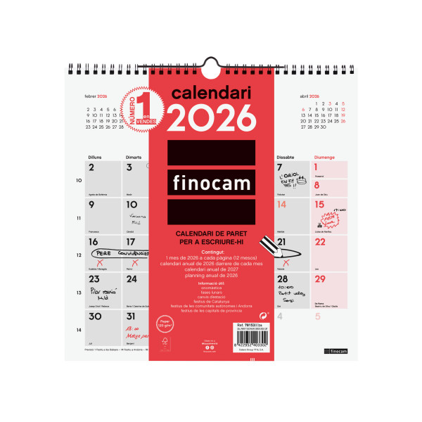 CALENDARI PARED ESP. M/V 300x300 APU. CAT FINOCAM 2022
