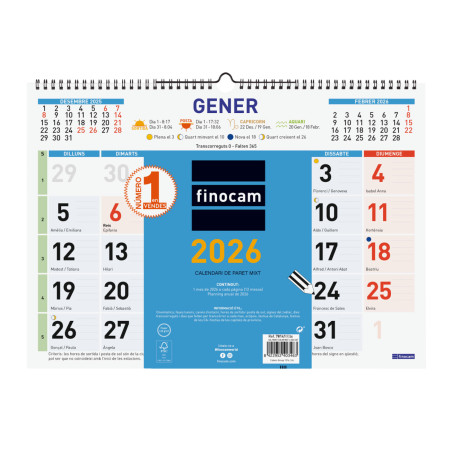 CALENDARI PARED ESP. M/V 430x310 APU.CAT FINOCAM COLOR 2022