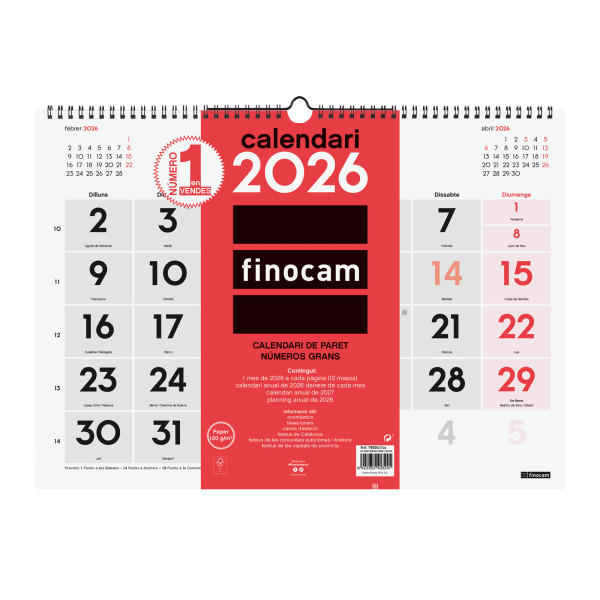 CALENDARI PARED ESP. M/V 430x310 CAT FINOCAM 2022