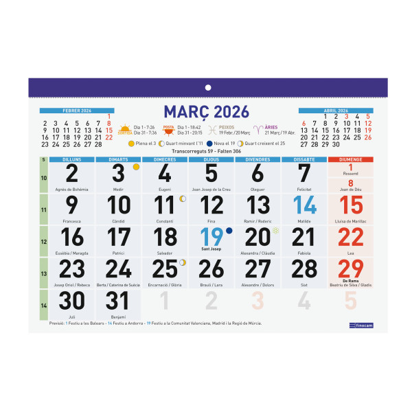 CALENDARI FALDILLA M/V 300x210 CATALA FINOCAM (F93)