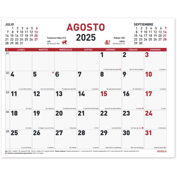 CALENDARI FALDILLA M/V 300x247 APU. SP (MYRGA 1543) AÑO 2022 CALENDARI FALDILLA M/V 300x247 APU. SP (MYRGA 1543) AÑO 2022