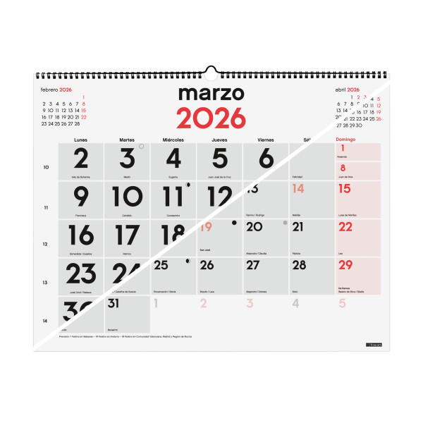 CALENDARI PARED ESP. M/V 590x420 AP+NU SP FINOCAM AÑO 2022