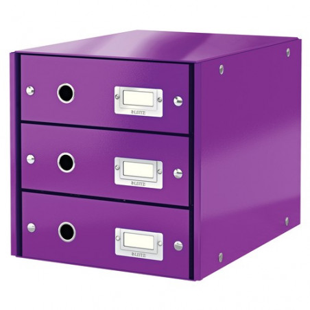 Módulo 3 cajones montable Click&Store violeta Leitz