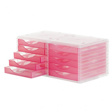 Módulo 5 cajones traslúcidos fucsia Archivo 2000