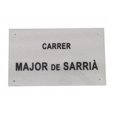 PLACA GRABADA MARBRE BLANC 50x30
