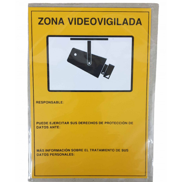 SENYAL VIGILANCIA ZONA VIDEOVIGILADA CAMARA 135x195 PVC CATALA