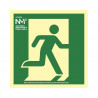PLACA 21x21 "PICTO DRETA" SALIDA EMERGENCIA FOTOLUMINISCENT