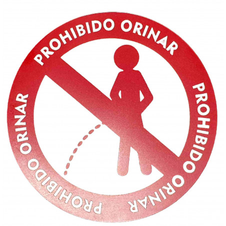 PLACA 10x10 "PROHIBIDO ORINAR HOMBRE"