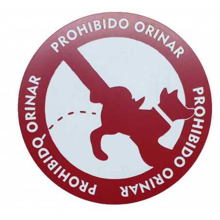 PLACA 10x10 "PROHIBIDO ORINAR PERRO"