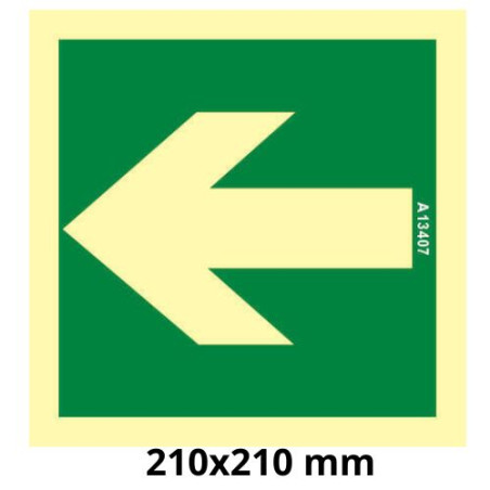 PLACA 21x21 "FLETXA RECTE" SALIDA EMERGENCIA FOTOLUMINISCENT