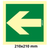 PLACA 21x21 "FLETXA RECTE" SALIDA EMERGENCIA FOTOLUMINISCENT