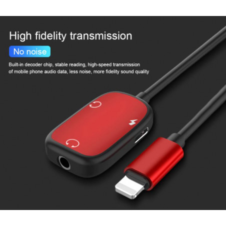 CABLE LIGHTNING (M) / JACK 3,5 (AURICULAR) (M) + CARREGA ADAPTA