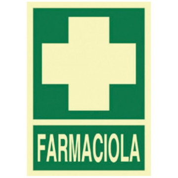 PLACA A4 "FARMACIOLA" CREU FOTOLUMINISCENT