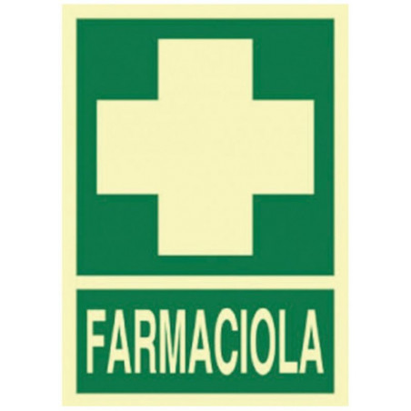 PLACA A4 "FARMACIOLA" CREU FOTOLUMINISCENT