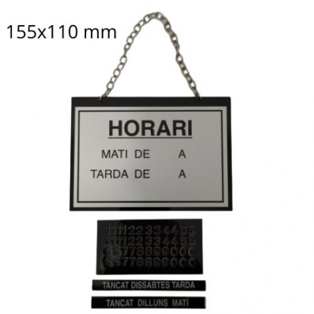 RETOL PORTA 155x110 "HORARI" ALUM/PLATA VENTOSA CADENETA