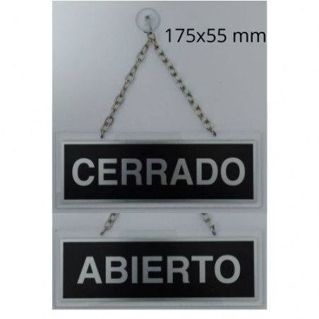 RETOL PORTA 175x055 "ABIERTO / CERRADO" ALUM/PLATA VENT.CADENETA