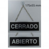 RETOL PORTA 175x055 "ABIERTO / CERRADO" ALUM/PLATA VENT.CADENETA