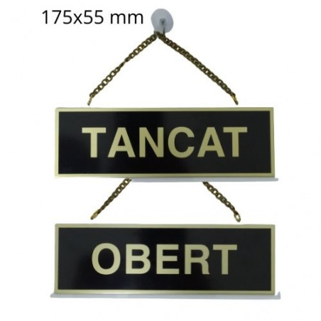 RETOL PORTA 175x055 "OBERT / TANCAT" ALUM/OR VENTOSA CADENETA