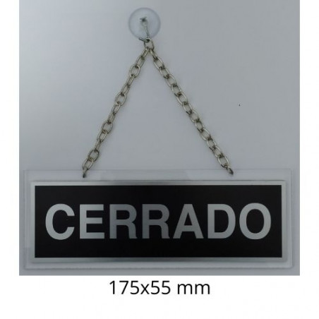 RETOL PORTA 175x055 "ABIERTO / CERRADO" ALUM/PLATA VENT.CADENETA