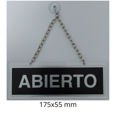 RETOL PORTA 175x055 "ABIERTO / CERRADO" ALUM/PLATA VENT.CADENETA