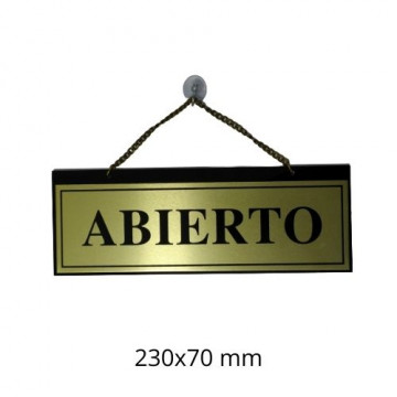 RETOL PORTA 230x070 "ABIERTO / CERRADO" ALUM/OR VENTOSA CADENETA