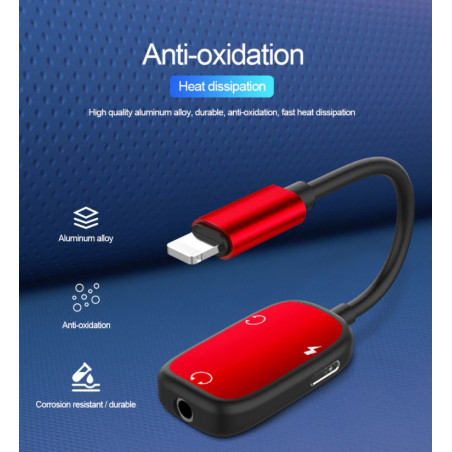 CABLE LIGHTNING (M) / JACK 3,5 (AURICULAR) (M) + CARREGA ADAPTA