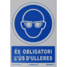PLACA A4 "OBLIGATORI ULLERES" GAFAS