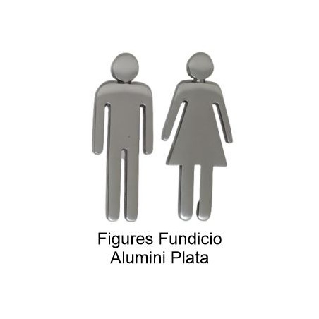 PLACA SILUETA FUNDICIO 120mm ALUMINI SENYOR WC