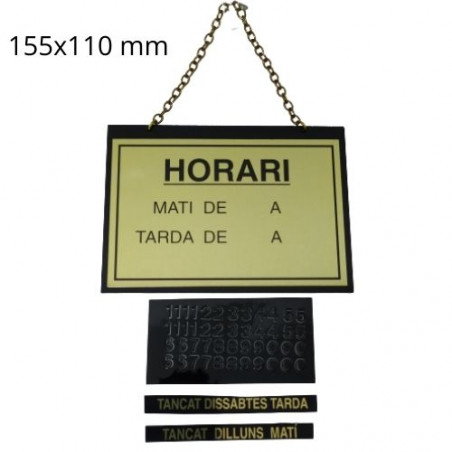 RETOL PORTA 155x110 "HORARI" ALUM/OR VENTOSA CADENETA