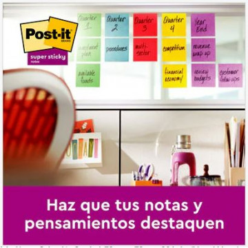 TACO NOTES ADH. 076x076 COLORS CARNIVAL POST-IT 654 6x(90f)