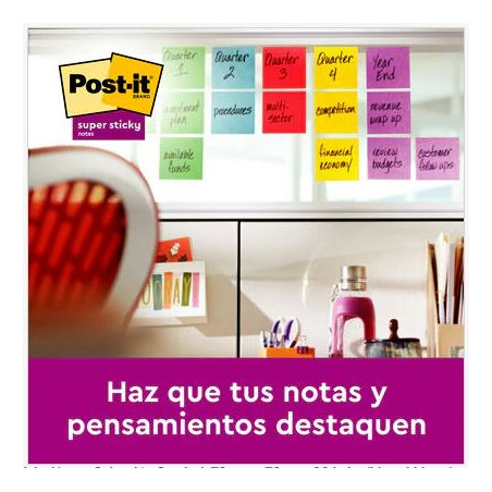 TACO NOTES ADH. 076x076 COLORS CARNIVAL POST-IT 654 6x(90f)