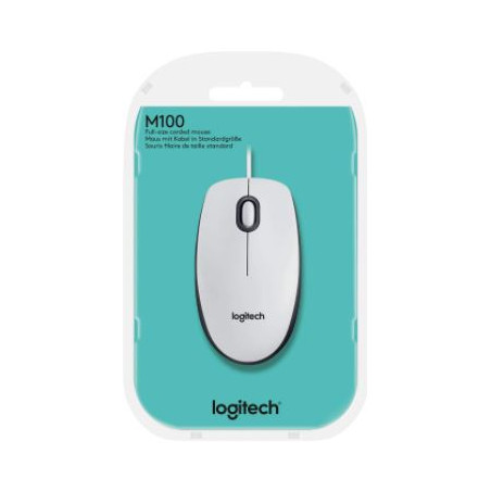 MOUSE AMB CABLE OPTIC (USB) LOGITECH M100 BLANC