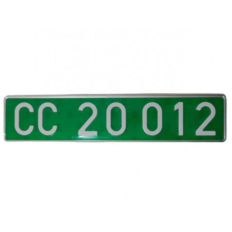SENYAL MATRICULA COTXE COS CONSULAR 520x110 ALUMINI VERD