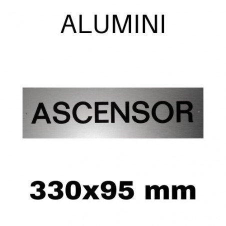 PLACA PISOS ALUMINI PLATA "ASCENSOR" 330x095