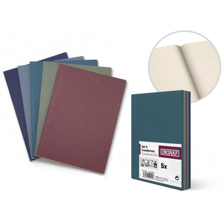 CUAD. GRAPAT RECICLAT A5 C.5 (32f) 90gr KRAFT COLOR