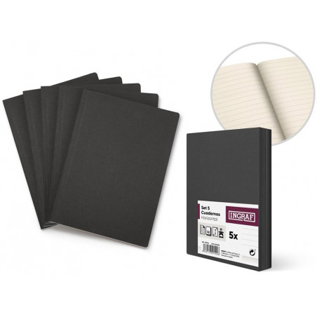 CUAD. GRAPAT RECICLAT A5 RATLLAT (32f) 90gr NEGRE