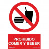 SENYAL PROHIBICIO "COMER Y BEBER" 100x150 ETIQUETA
