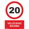 SENYAL PROHIBICIO "VELOCIDAD MAXIMA 20" 200x300 ETIQUETA