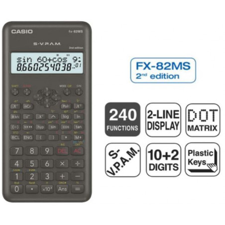 CALCULADORA CIENTIFICA CASIO FX82MS-2 075x155mm