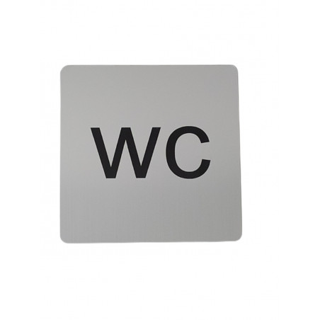 SENYAL INFORMACIO "WC" 100x100 GRAVOPLI PLATA